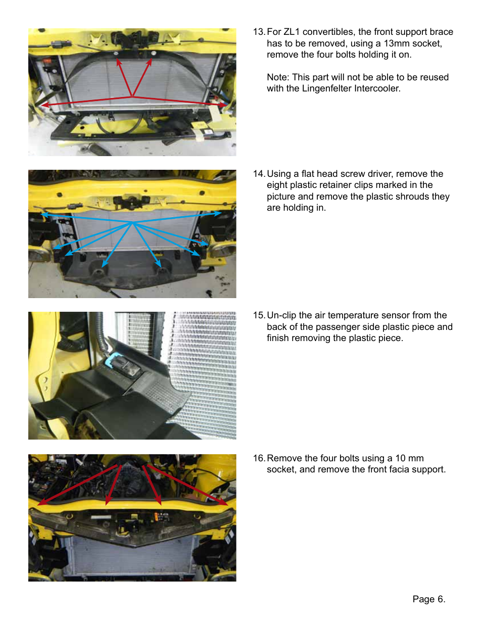 Lingenfelter L320061410 Lingenfelter High Capacity Intercooler Heat Exchanger Camaro SS & ZL1 v1.1 User Manual | Page 7 / 27
