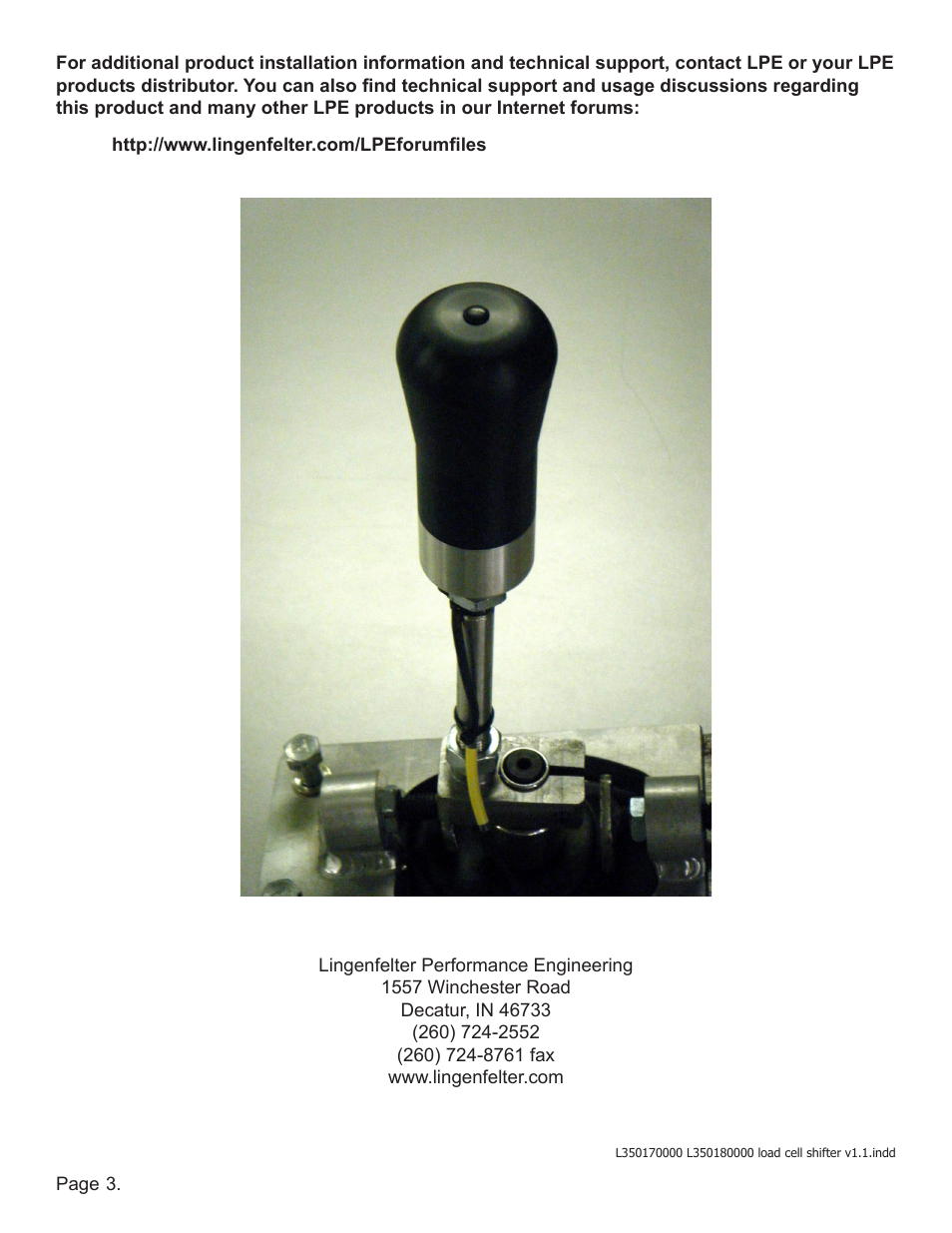 Lingenfelter L350170000 L350180000 LPE Load Cell Shift Knob LNC-TC1 Torque Cut Module v1.1 User Manual | Page 4 / 4