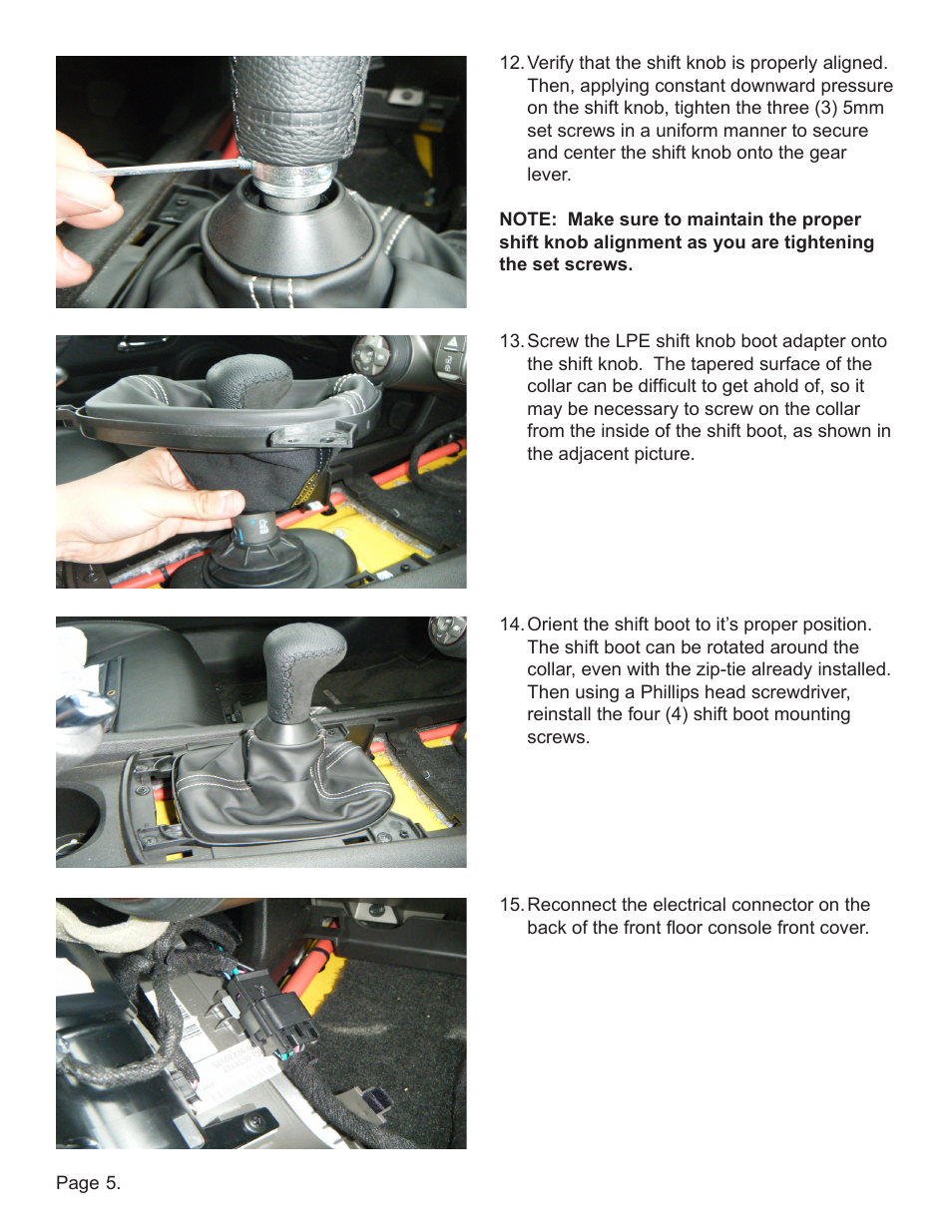 Lingenfelter L350191410 Lingenfelter Camaro Shift Knob & Boot Adapter v1.1 User Manual | Page 6 / 7
