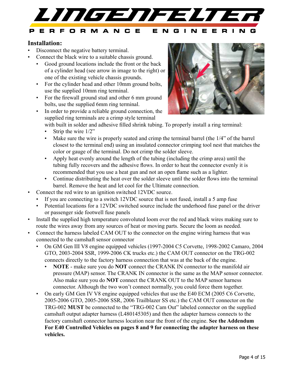 Lingenfelter L460065397 Lingenfelter TRG-002 58x Trigger Conversion Module v1.6 User Manual | Page 5 / 16