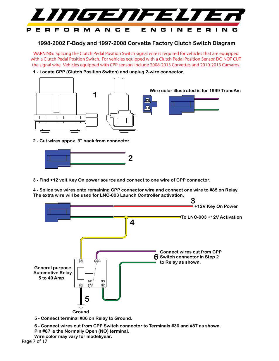 Lingenfelter L460105297 Lingenfelter LNC-003 Dual RPM Launch Controller v2.7 User Manual | Page 8 / 18