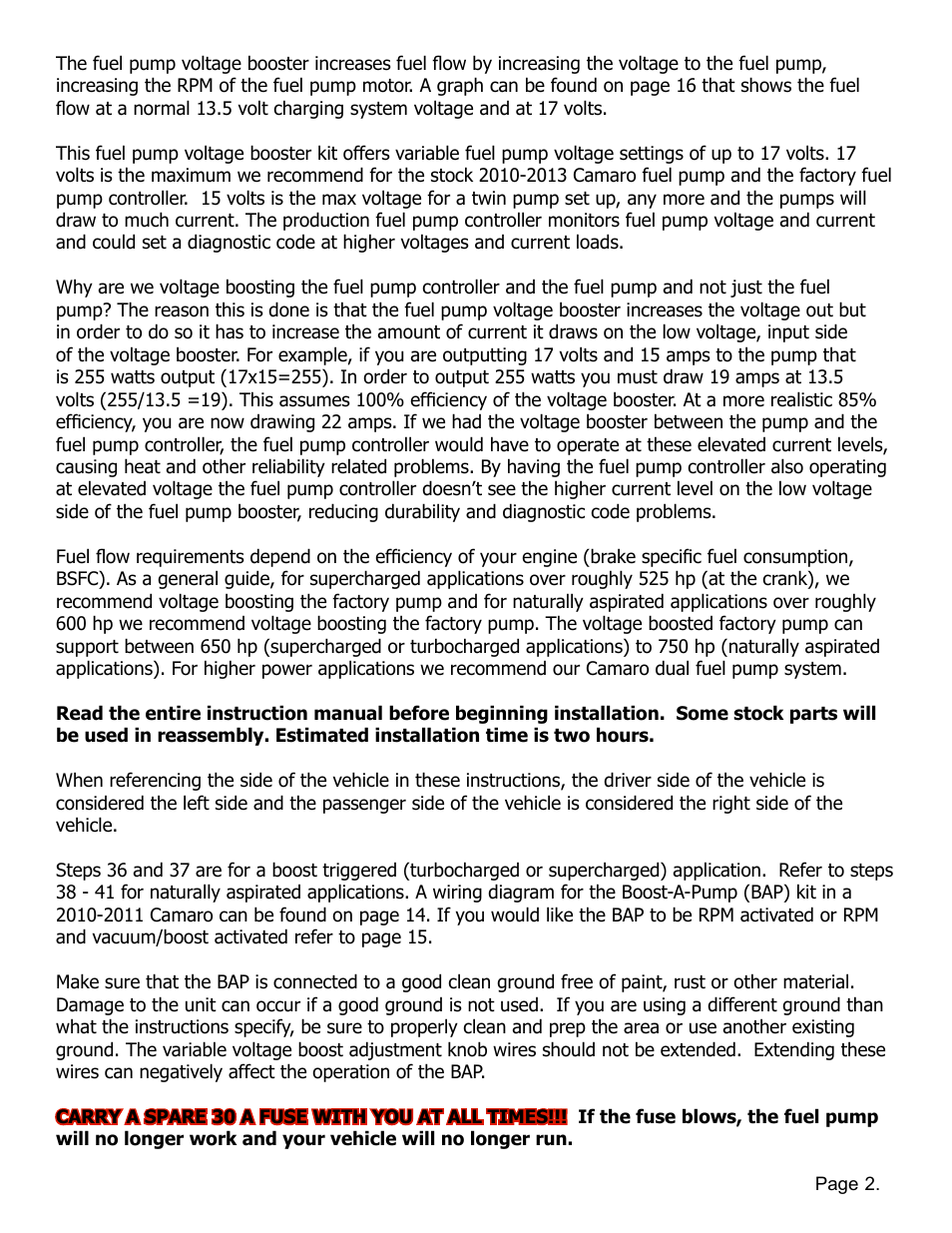 Lingenfelter L460111410 Lingenfelter Camaro SS Boost A Pump 2010-2014 v1.2 User Manual | Page 3 / 18