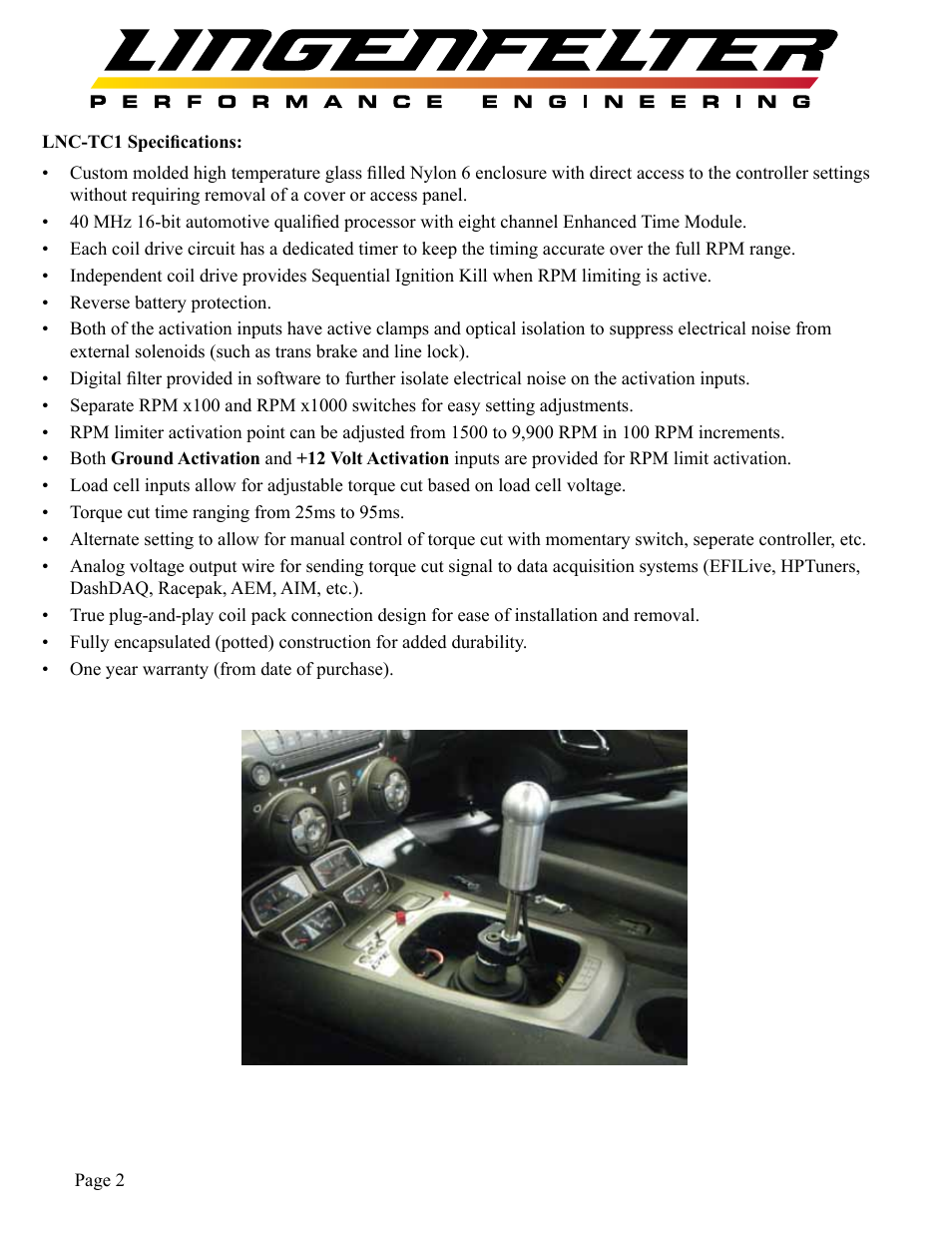 Lingenfelter L460135297 Lingenfelter LNC-TC1 Torque Cut Module RPM Limit v1.1 User Manual | Page 3 / 16