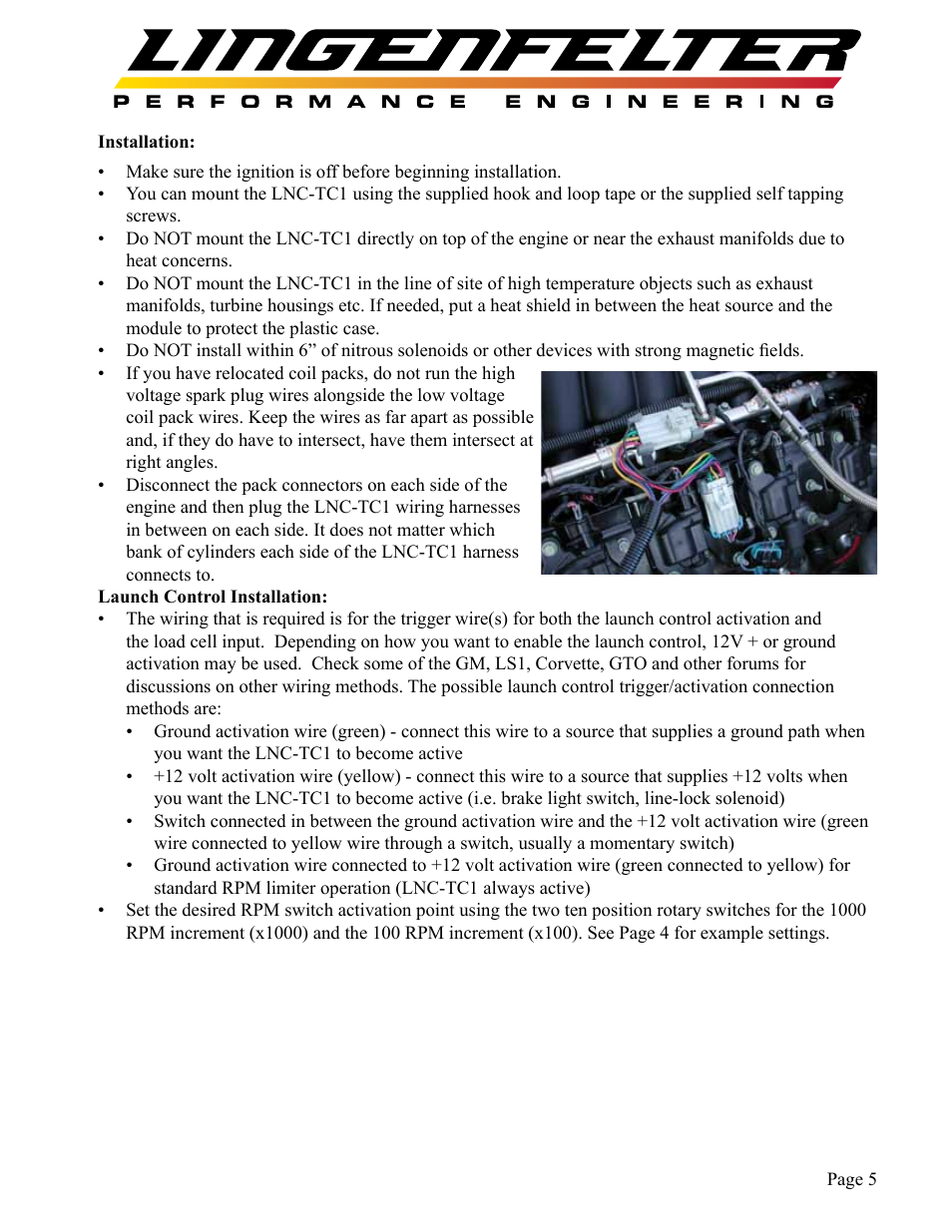 Lingenfelter L460135297 Lingenfelter LNC-TC1 Torque Cut Module RPM Limit v1.1 User Manual | Page 6 / 16