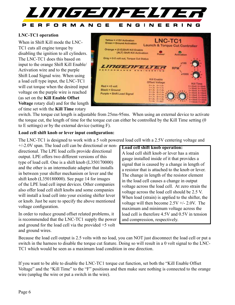 Lingenfelter L460135297 Lingenfelter LNC-TC1 Torque Cut Module RPM Limit v1.1 User Manual | Page 7 / 16