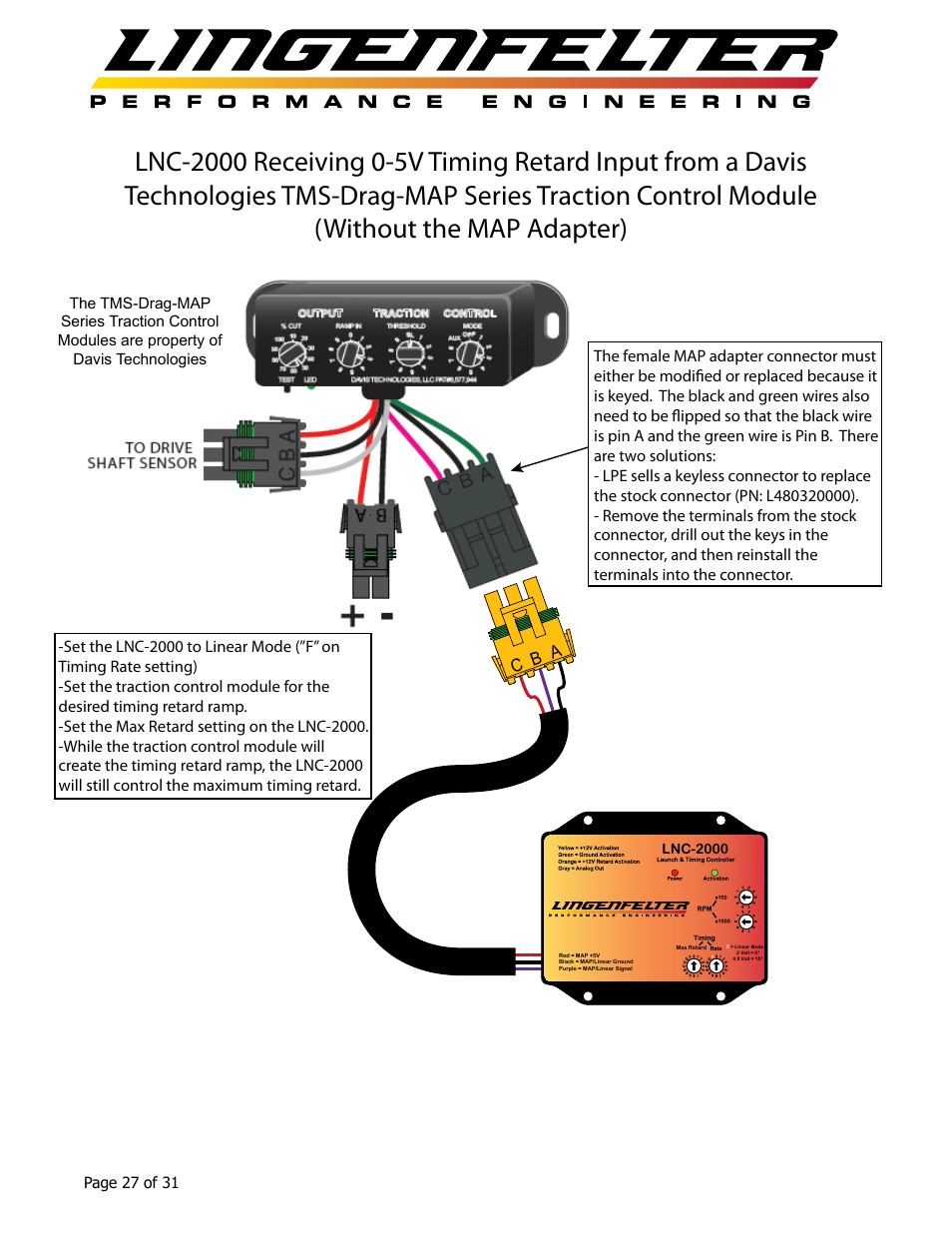 Lingenfelter L460145297 Lingenfelter LNC-2000 LS Timing Retard Launch Controller v2.0 User Manual | Page 28 / 32