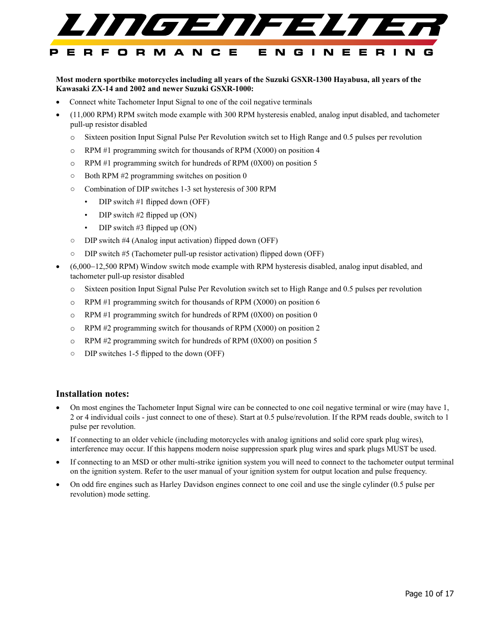 Lingenfelter L460160000 Lingenfelter RPM-003 RPM Activated Switch Instructions v1.5 User Manual | Page 11 / 18