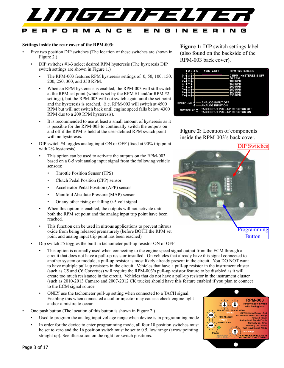Lingenfelter L460160000 Lingenfelter RPM-003 RPM Activated Switch Instructions v1.5 User Manual | Page 4 / 18