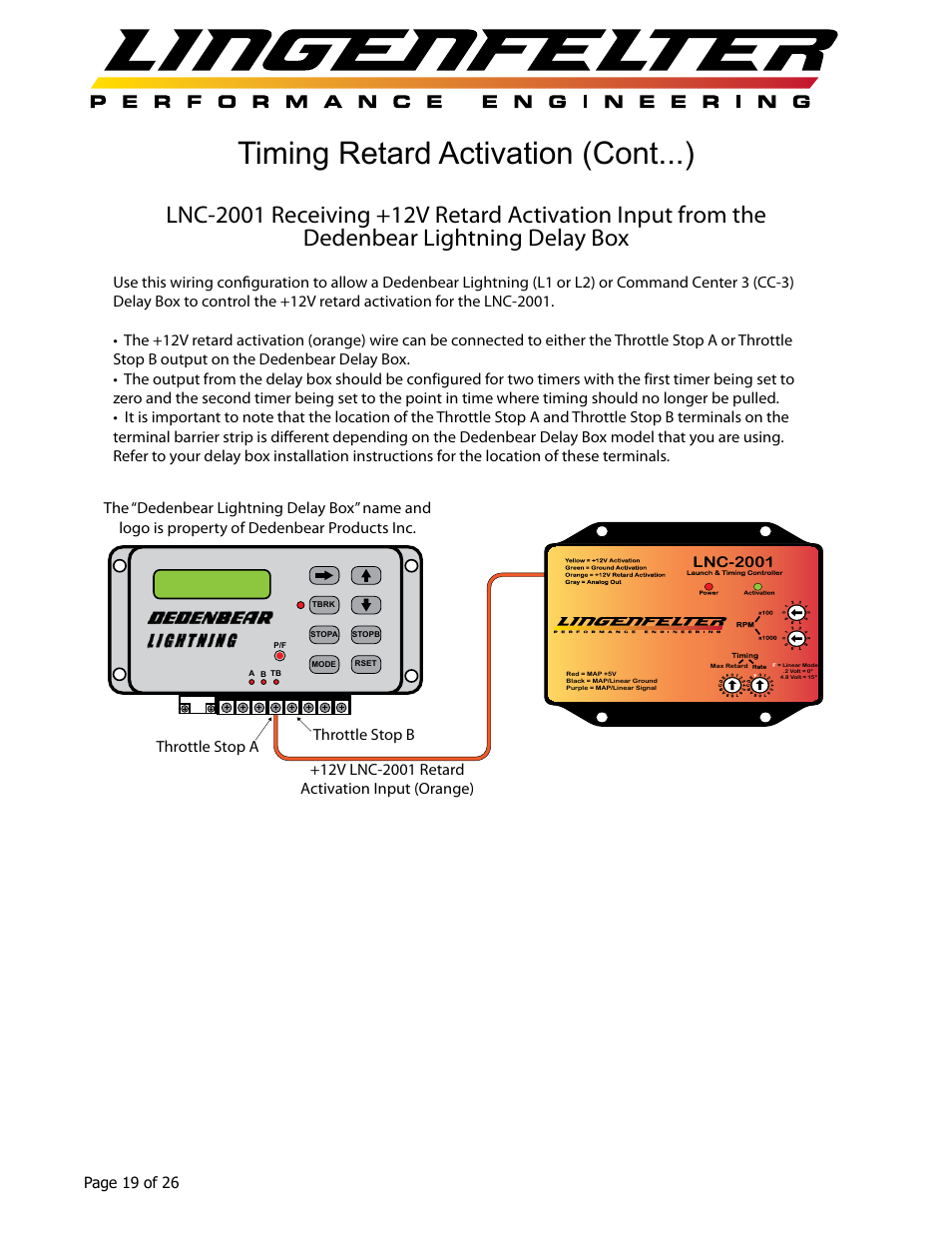 Timing retard activation (cont...) | Lingenfelter L460145297 Lingenfelter LNC-2001 LS Timing Retard Launch Controller LSA LS9 v1.7 User Manual | Page 20 / 28