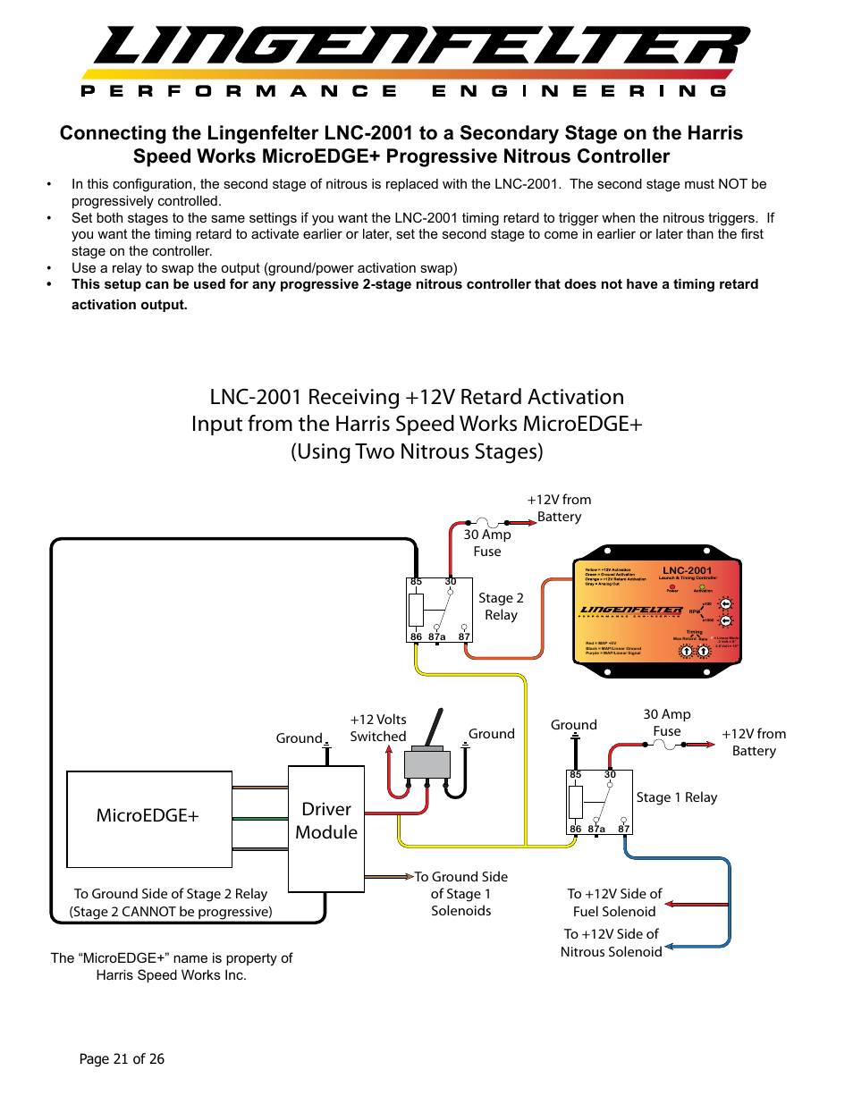 Microedge+ driver module | Lingenfelter L460145297 Lingenfelter LNC-2001 LS Timing Retard Launch Controller LSA LS9 v1.7 User Manual | Page 22 / 28