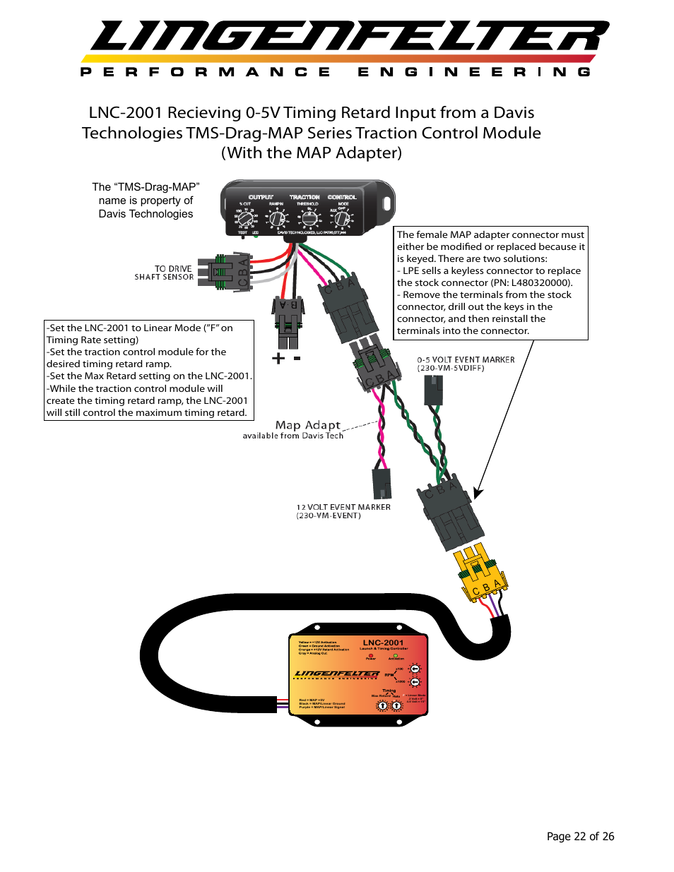 Lingenfelter L460145297 Lingenfelter LNC-2001 LS Timing Retard Launch Controller LSA LS9 v1.7 User Manual | Page 23 / 28