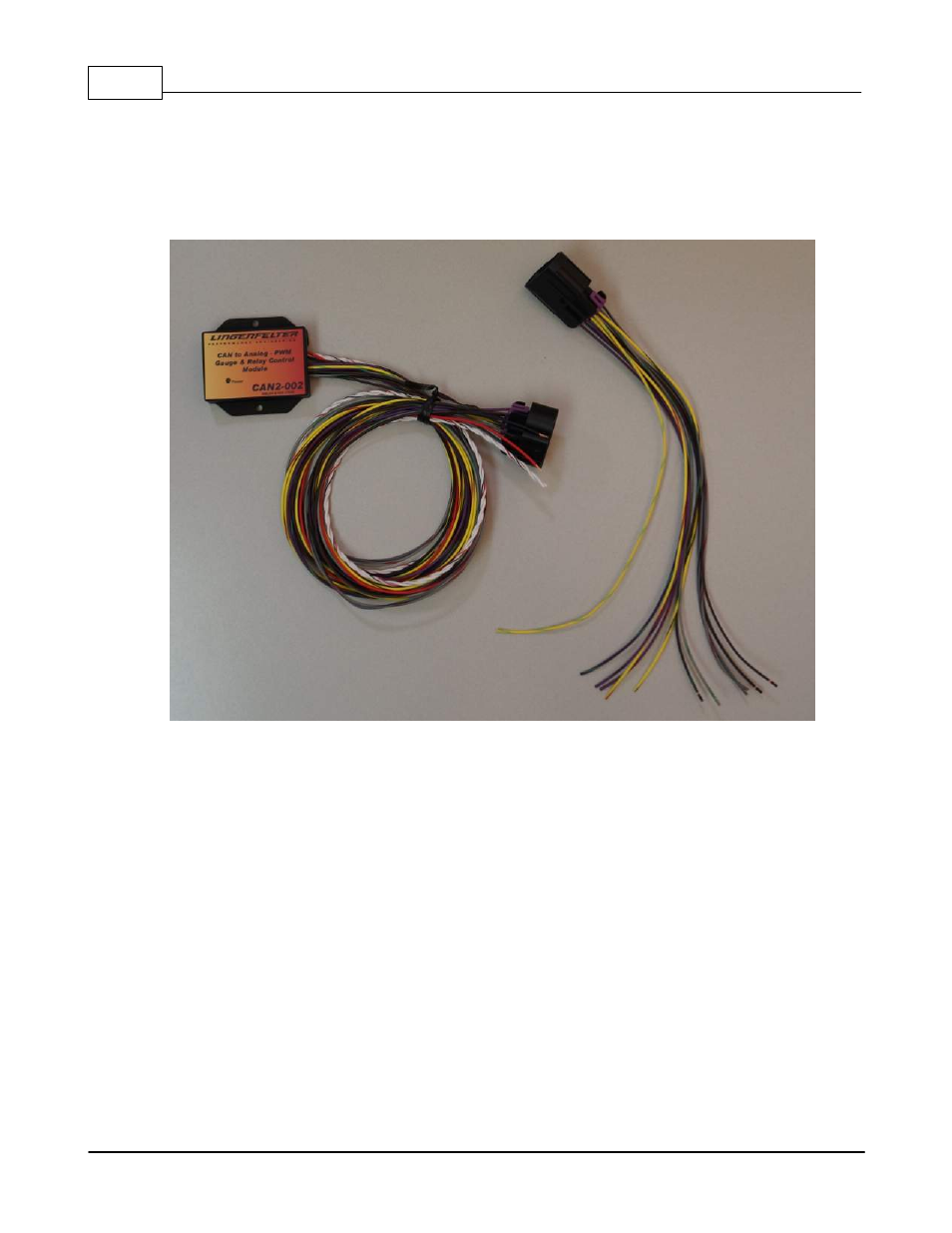 Can2 wire harness, 3 can2 wire harness | Lingenfelter L460260704 Lingenfelter CAN to Analog Gauge & Relay Output Module CAN2 v1.0 User Manual | Page 16 / 62