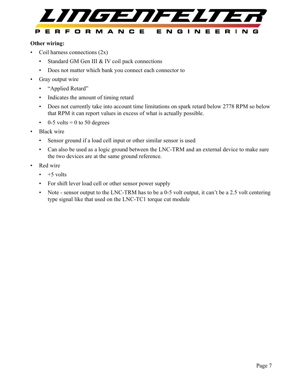 Lingenfelter L460285297 & L460316109 Lingenfelter LNC-TRM Torque Reduction Module v1.2 User Manual | Page 8 / 20