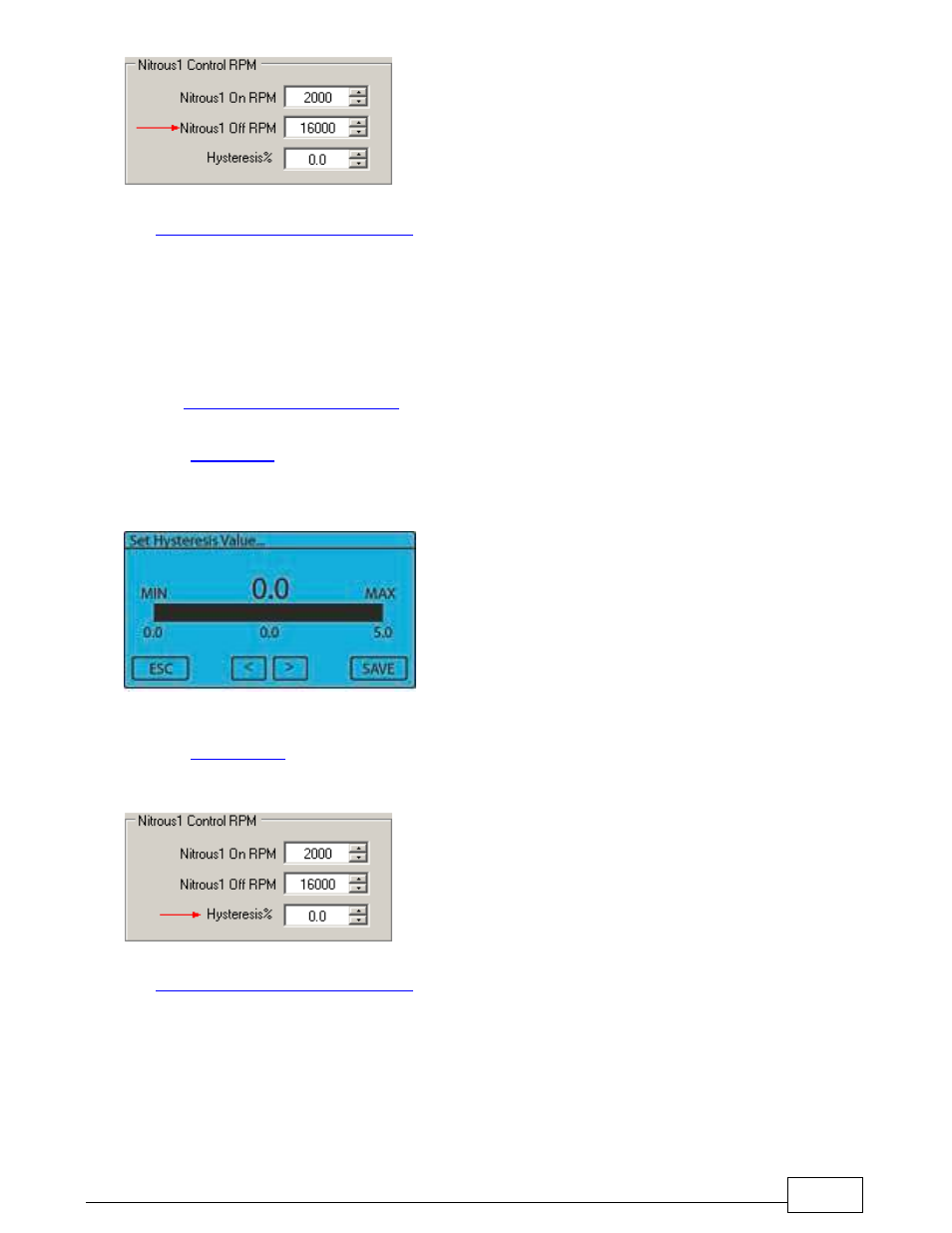 7 rpm hysteresis value / hysteresis percentage, 8 fuel advance | Lingenfelter L460240000 Lingenfelter NCC-002 Nitrous Control Center v1.5 User Manual | Page 79 / 175