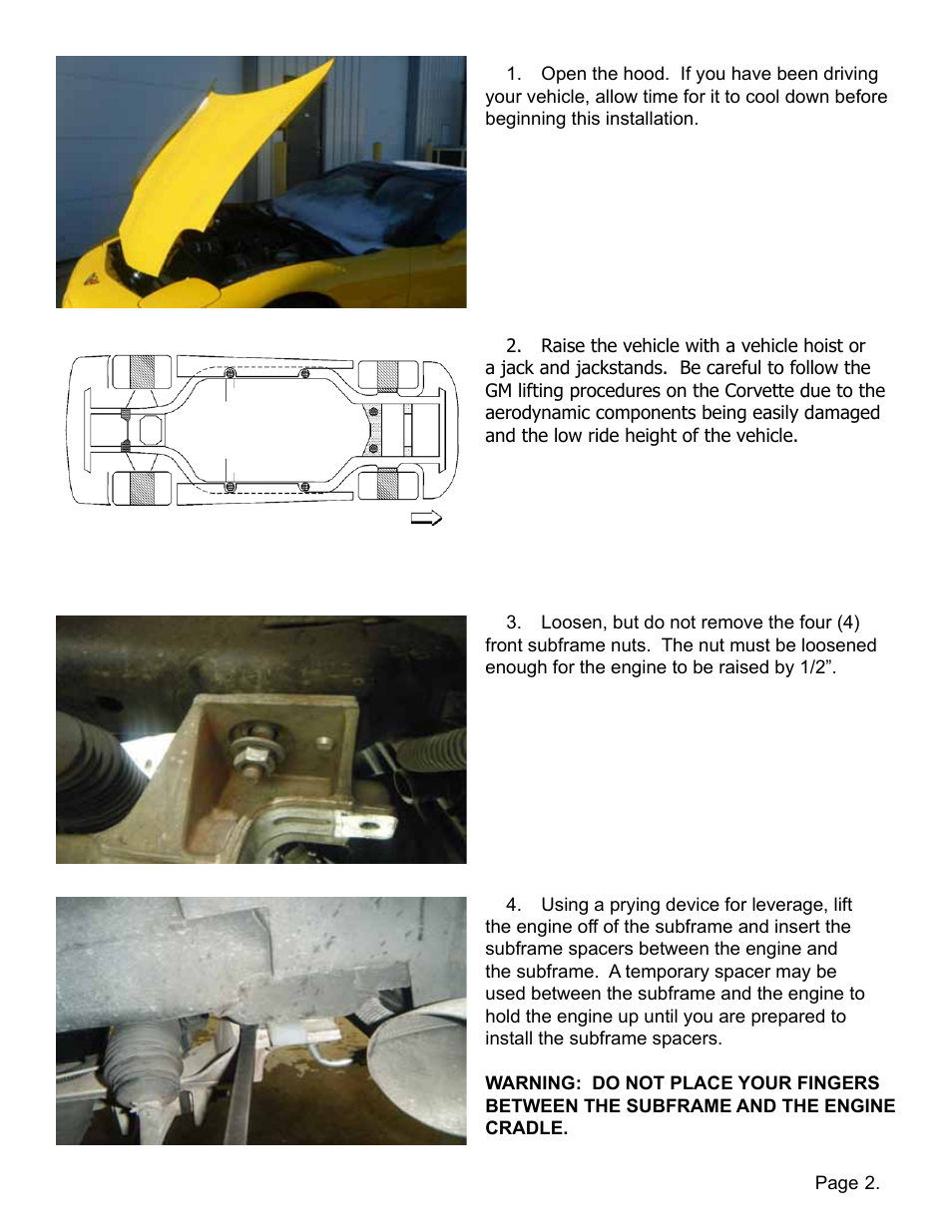 Lingenfelter L510050197 Lingenfelter C5 C6 Corvette Front Subframe Spacer Kit v1.0 User Manual | Page 3 / 5