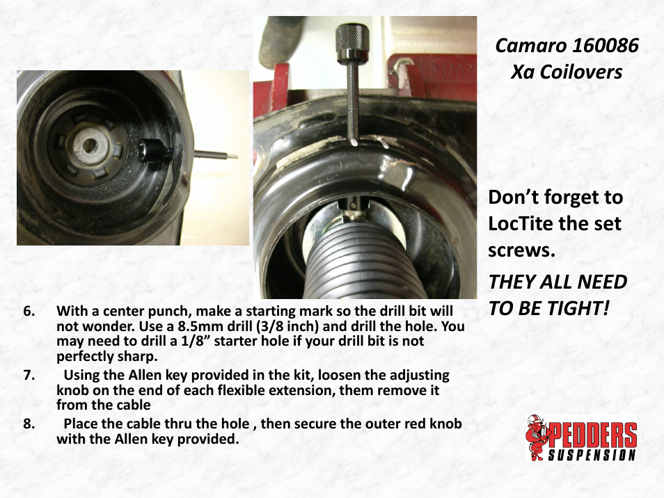 Camaro 160086 xa coilovers | Lingenfelter L500151410 Lingenfelter - Pedders Camaro SS Coil Over Shocks User Manual | Page 12 / 21
