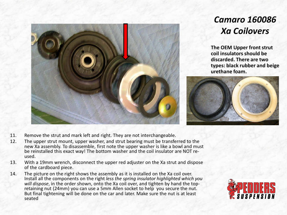 Camaro 160086 xa coilovers | Lingenfelter L500151410 Lingenfelter - Pedders Camaro SS Coil Over Shocks User Manual | Page 4 / 21