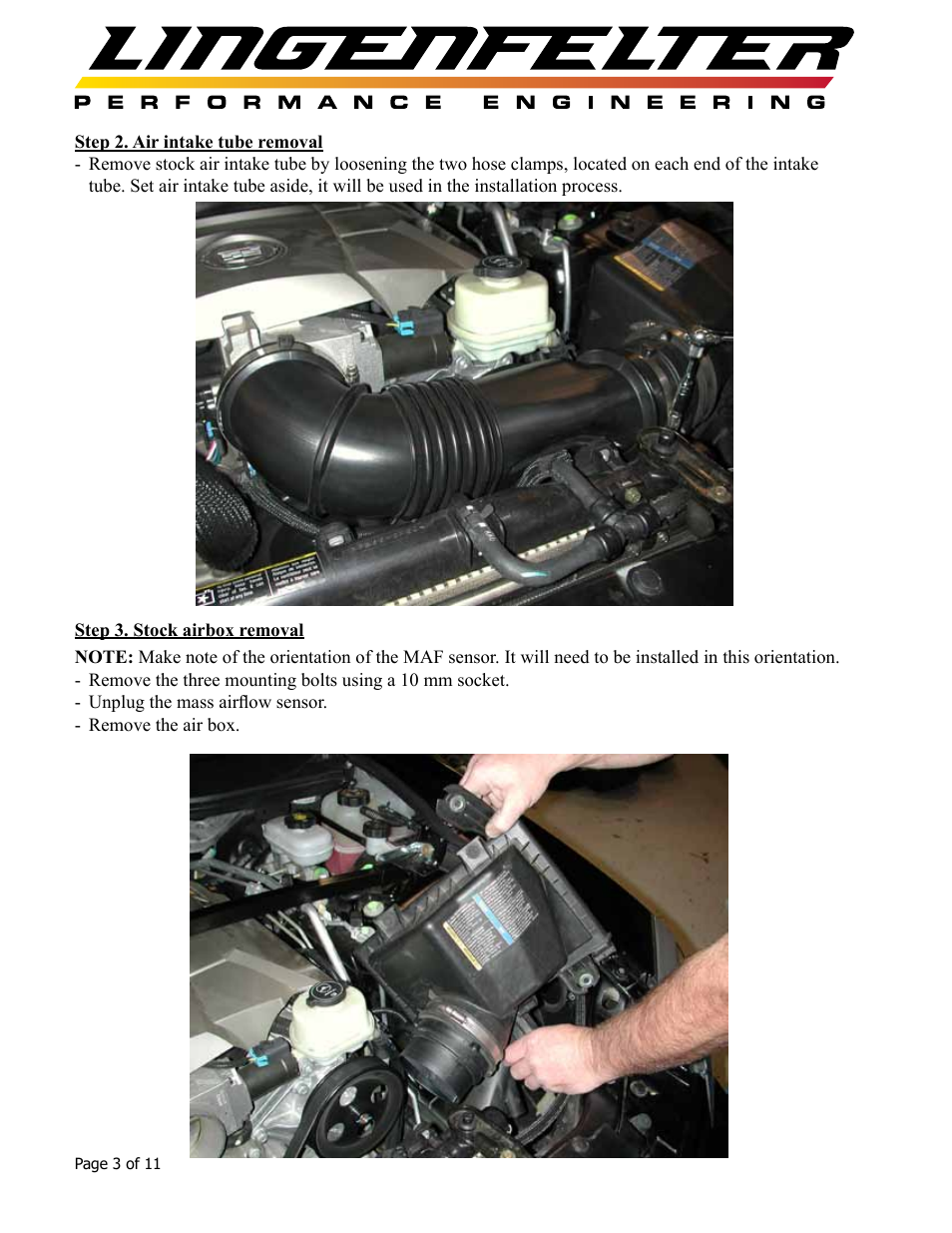Lingenfelter L650050704 Lingenfelter Cadillac CTS-V Airbox 2004-2007 v3.1 User Manual | Page 4 / 12