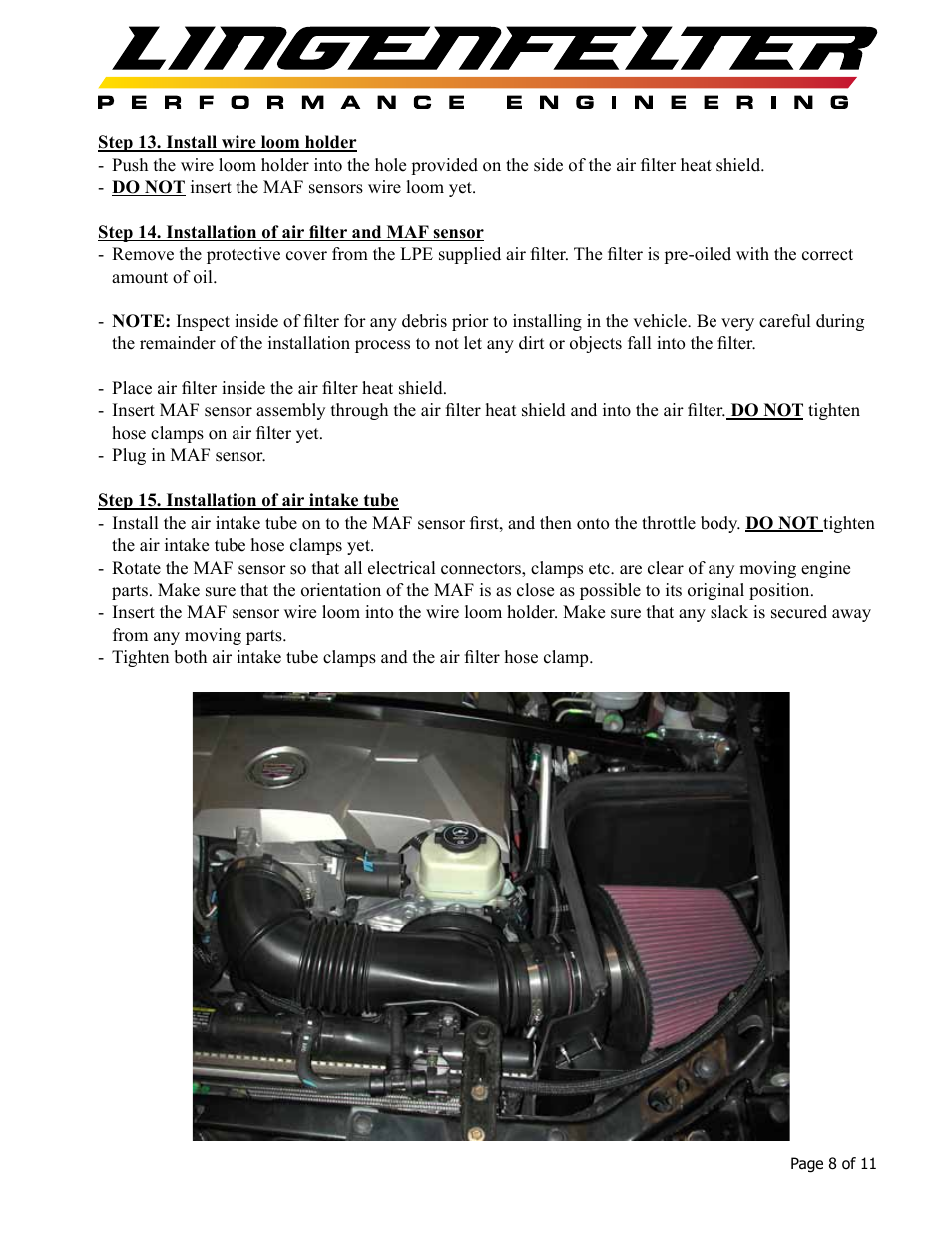 Lingenfelter L650050704 Lingenfelter Cadillac CTS-V Airbox 2004-2007 v3.1 User Manual | Page 9 / 12