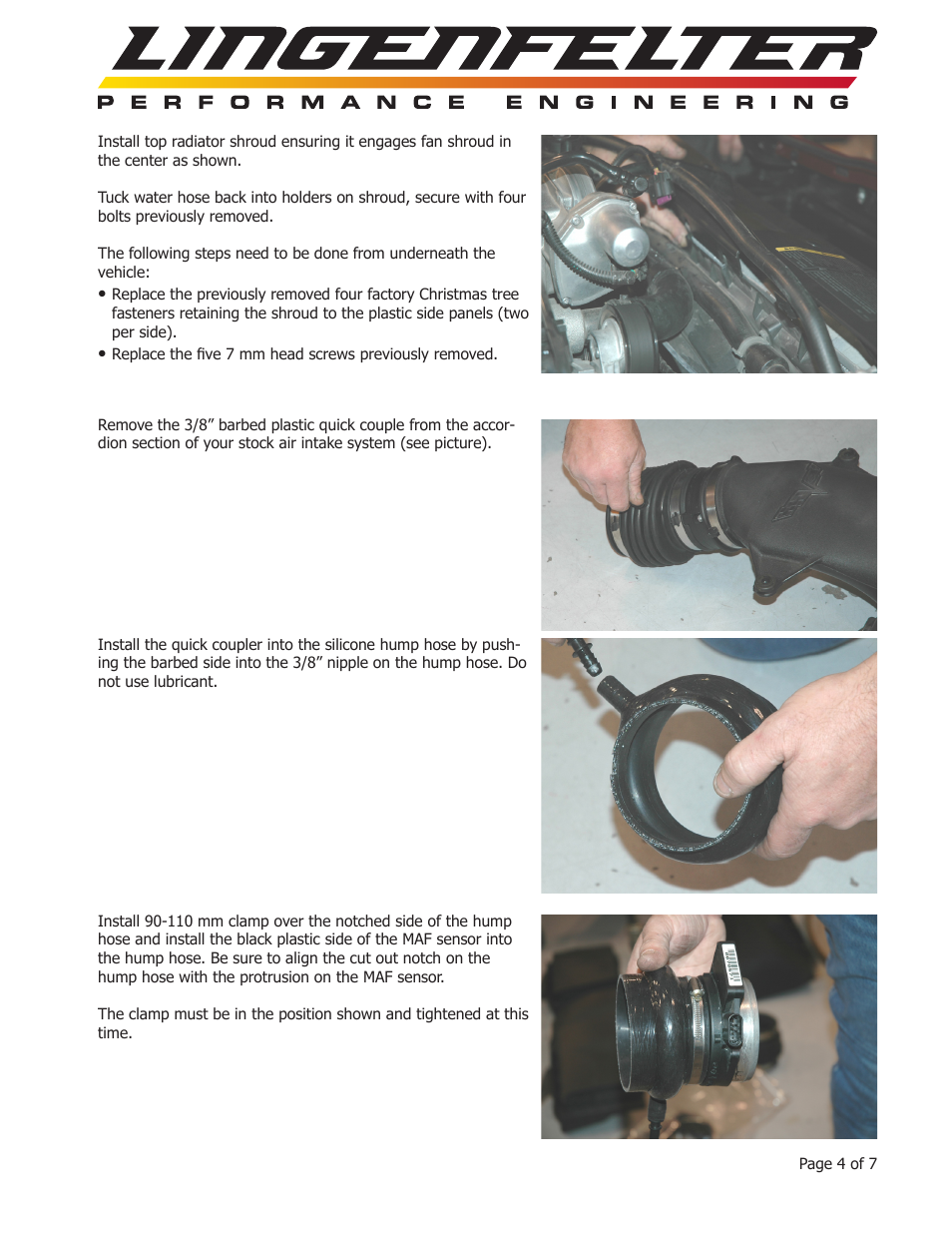 Lingenfelter L650070105 Lingenfelter C6 Corvette Air Intake 2005-2007 v3.1 User Manual | Page 5 / 8
