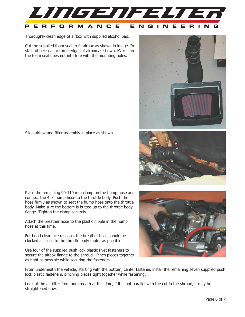 Lingenfelter L650070105 Lingenfelter C6 Corvette Air Intake 2005-2007 v3.1 User Manual | Page 7 / 8