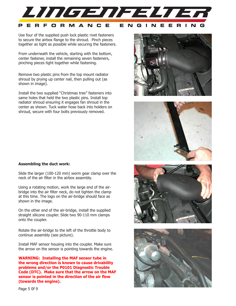 Lingenfelter L650090206 Lingenfelter C6 Z06 Corvette Air Intake 2006-2013 v3.04 User Manual | Page 6 / 11