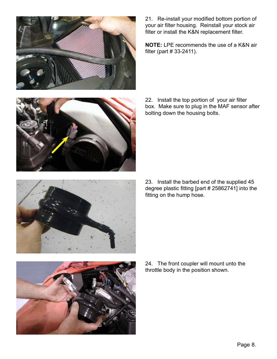 Lingenfelter L650140709 Lingenfelter Cadillac CTS-V Air Intake Duct v1.3 User Manual | Page 9 / 12