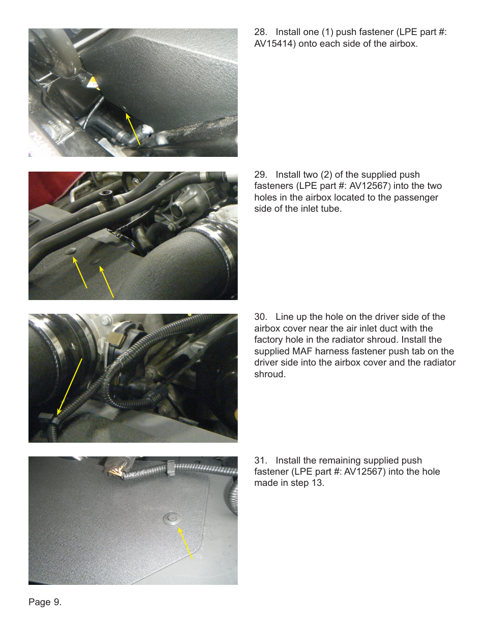 Lingenfelter L650150309 Lingenfelter C6 ZR1 Lingenfelter Air Intake 2009-2012 v2.2 User Manual | Page 10 / 13