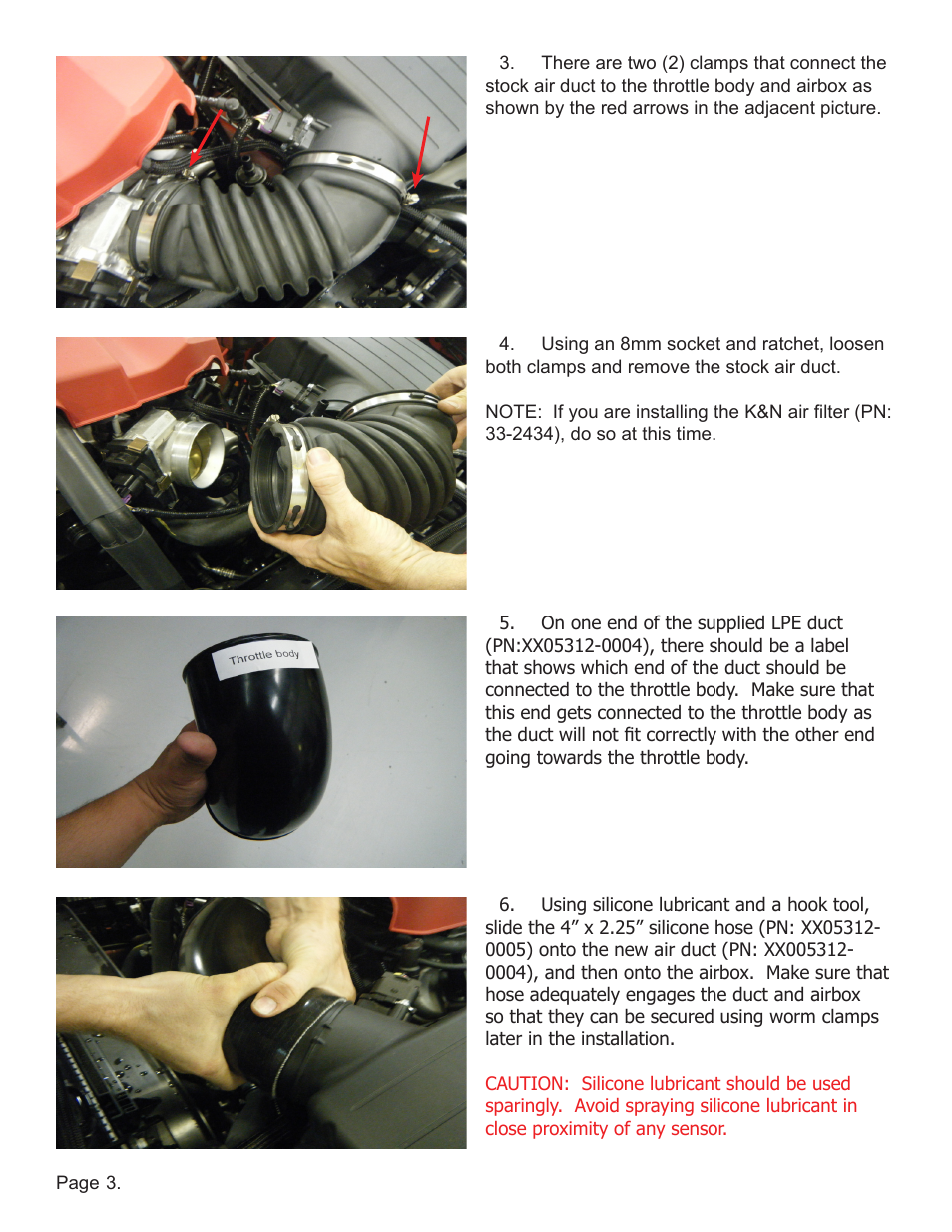 Lingenfelter L650172012 Lingenfelter Camaro ZL1 Air Intake Duct 2012 v1.1 User Manual | Page 4 / 8