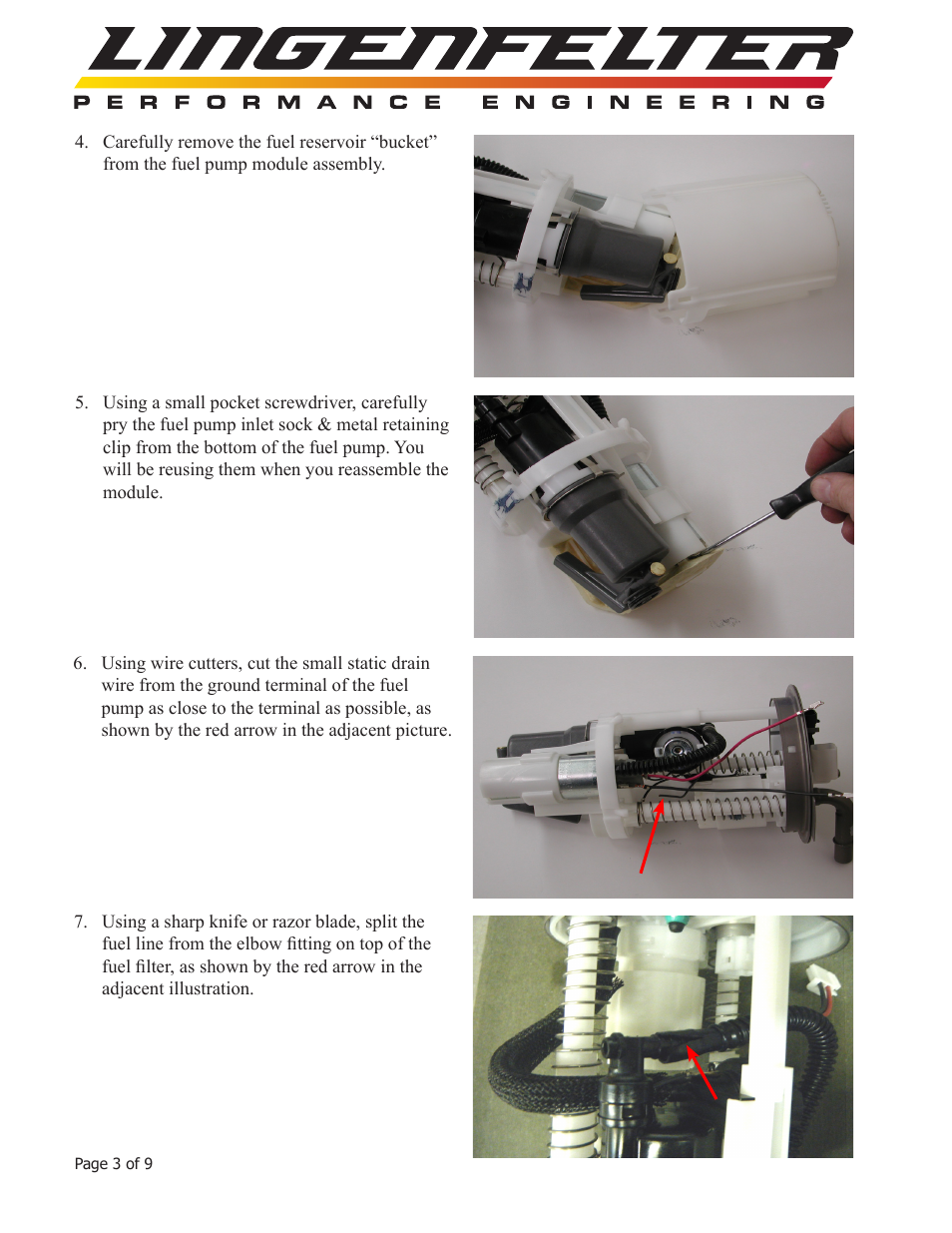 Lingenfelter L710111005 Trailblazer SS & SSR E85 High Flow Fuel Pump Upgrade Kit v1.5 User Manual | Page 4 / 10