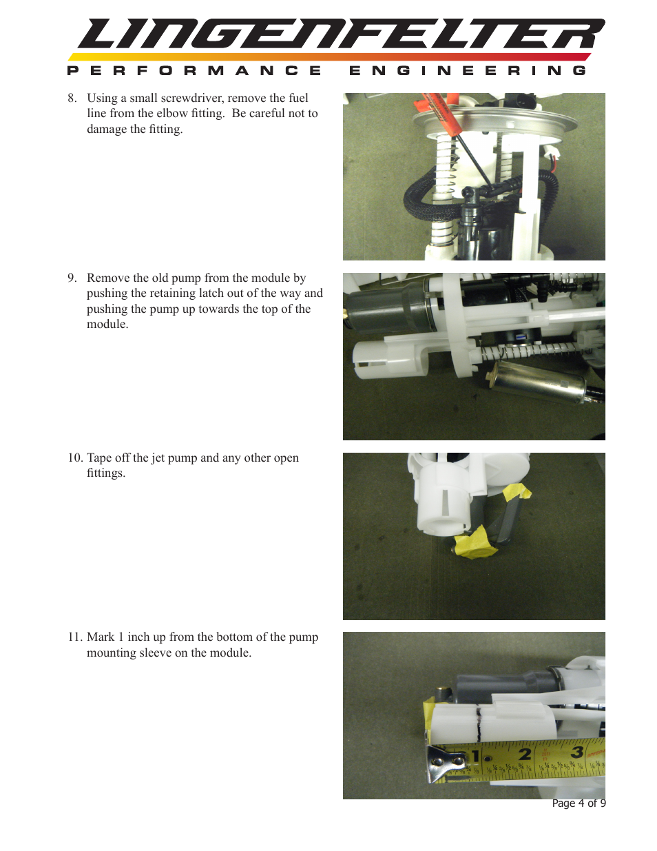 Lingenfelter L710111005 Trailblazer SS & SSR E85 High Flow Fuel Pump Upgrade Kit v1.5 User Manual | Page 5 / 10