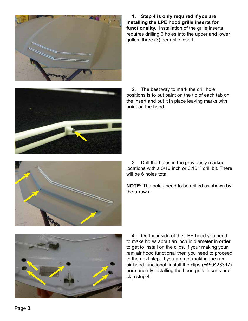 Lingenfelter L850131410 Camaro Ram Air Hood v 0.8 User Manual | Page 4 / 13