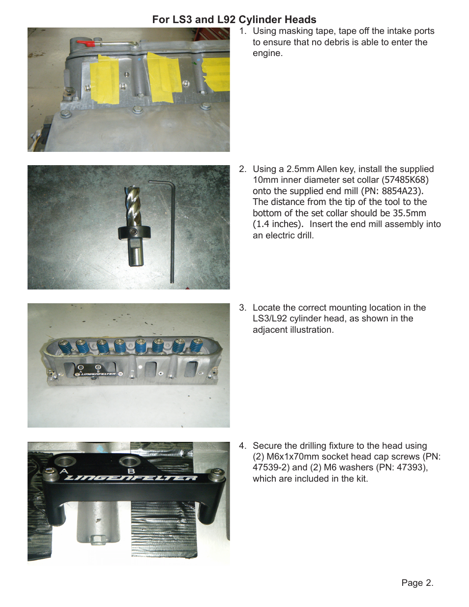 Lingenfelter L950075307 LSA, LS9, LS3, L92 cylinder head dowel pin locator tool v1.0 User Manual | Page 3 / 7