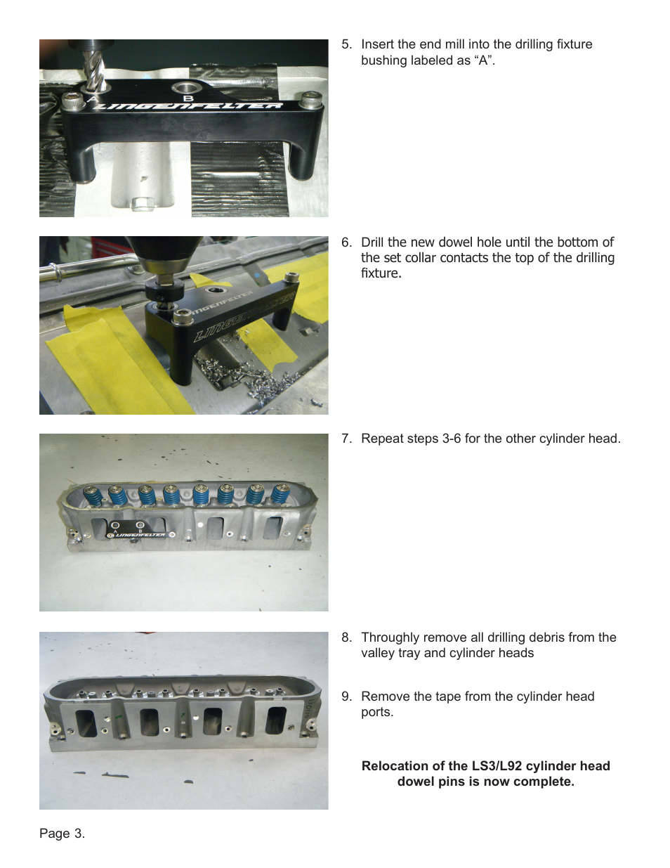 Lingenfelter L950075307 LSA, LS9, LS3, L92 cylinder head dowel pin locator tool v1.0 User Manual | Page 4 / 7