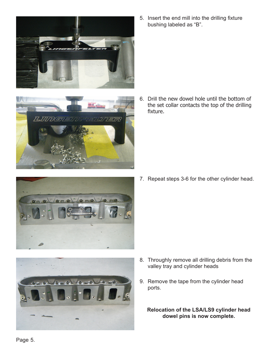Lingenfelter L950075307 LSA, LS9, LS3, L92 cylinder head dowel pin locator tool v1.0 User Manual | Page 6 / 7