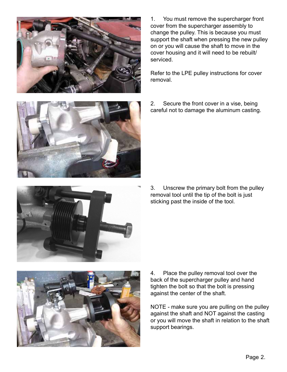 Lingenfelter L950066509 LSA & LS9 Pulley Removal & Install Kit v1.0 User Manual | Page 3 / 6