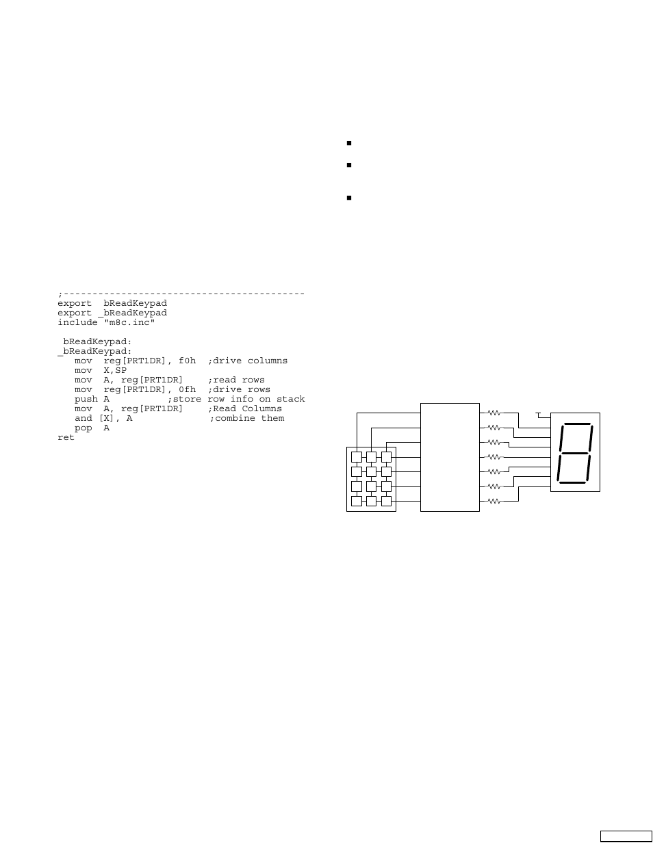 Using the output, No bits are set if no key is pressed, Psoc mcu | Cypress PSoC Style AN2034 User Manual | Page 3 / 5
