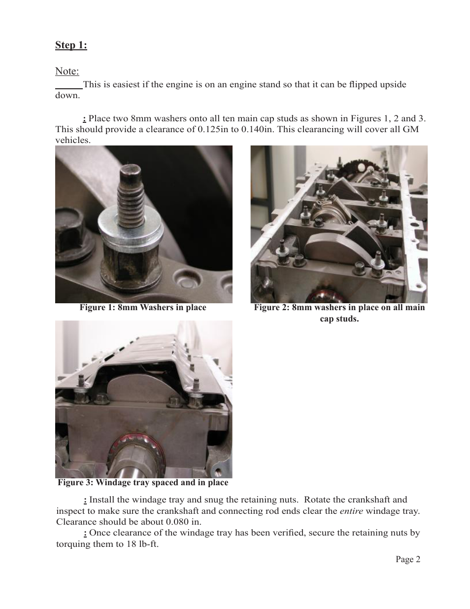 Lingenfelter 4 in Stroke Crankshaft Clearance Guide v2.0 User Manual | Page 3 / 6