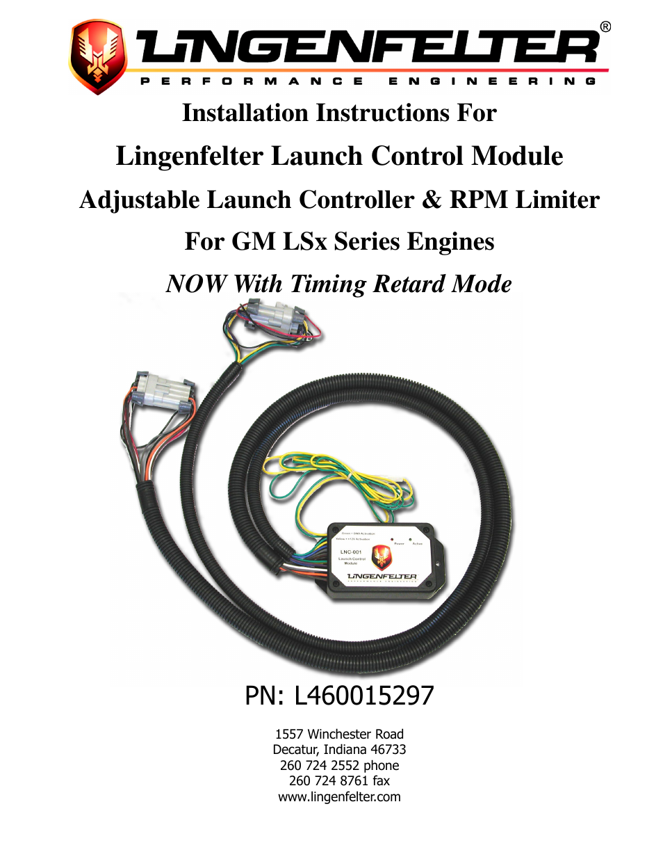 Lingenfelter L460015297 Lingenfelter LNC-001 Launch Controller v3.02 User Manual | 14 pages
