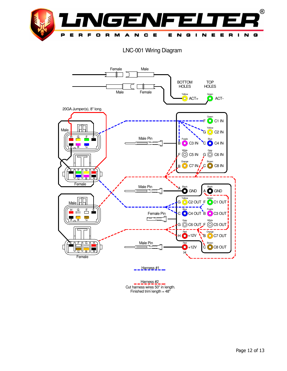 Lnc-001 wiring diagram, Page 12 of 13 | Lingenfelter L460015297 Lingenfelter LNC-001 Launch Controller v3.02 User Manual | Page 13 / 14
