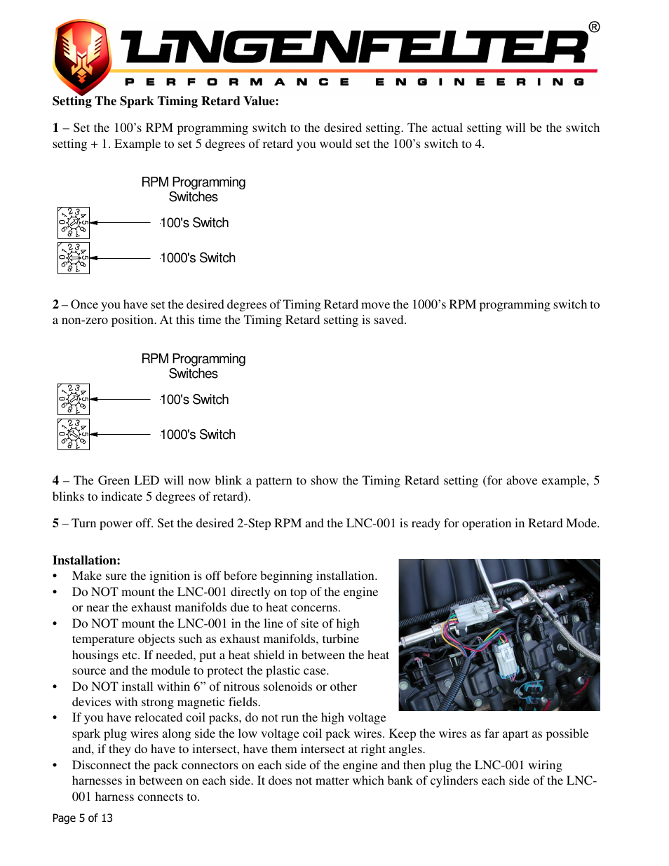 Lingenfelter L460015297 Lingenfelter LNC-001 Launch Controller v3.02 User Manual | Page 6 / 14