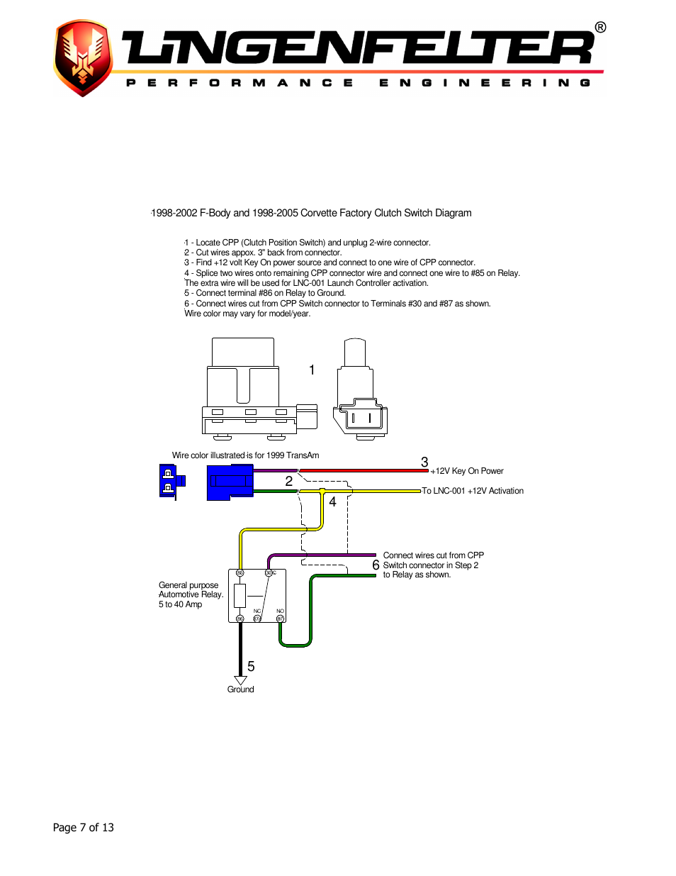 Lingenfelter L460015297 Lingenfelter LNC-001 Launch Controller v3.02 User Manual | Page 8 / 14