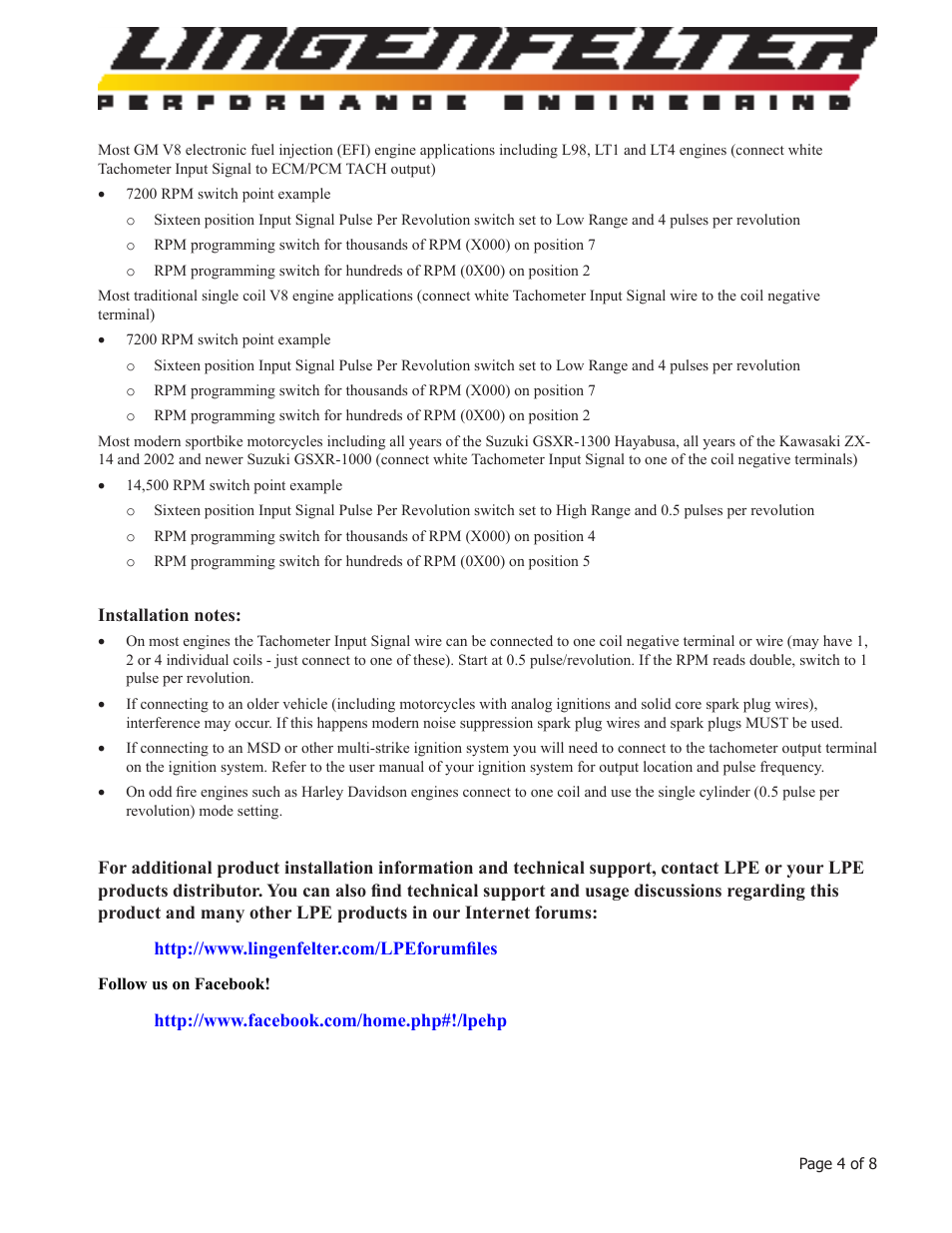 Lingenfelter L460040000 Lingenfelter RPM-002 RPM Activated Switch Instructions v2.3 User Manual | Page 5 / 9