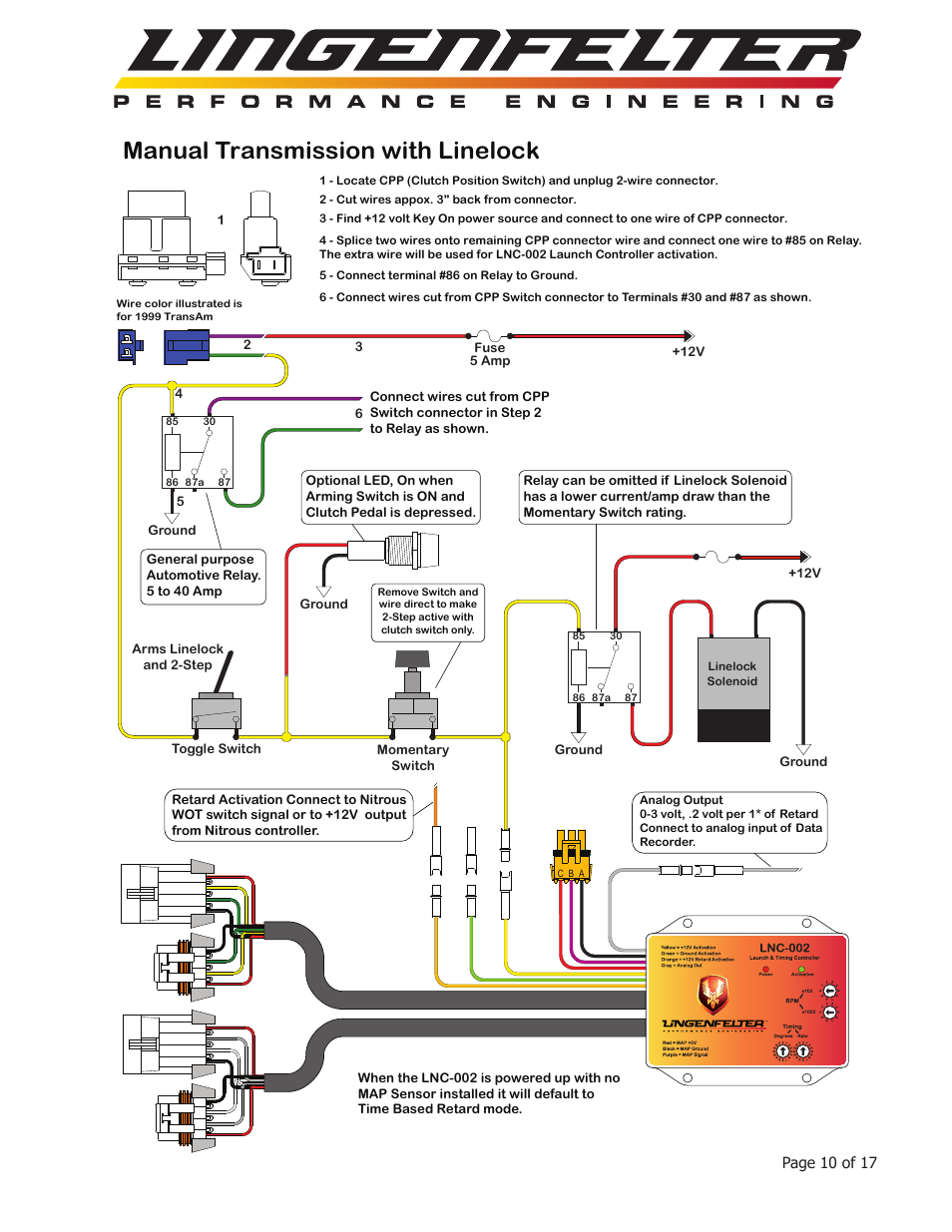 Manual transmission with linelock | Lingenfelter L460095297 Lingenfelter LNC-002 Launch Controller v2.0 User Manual | Page 11 / 18