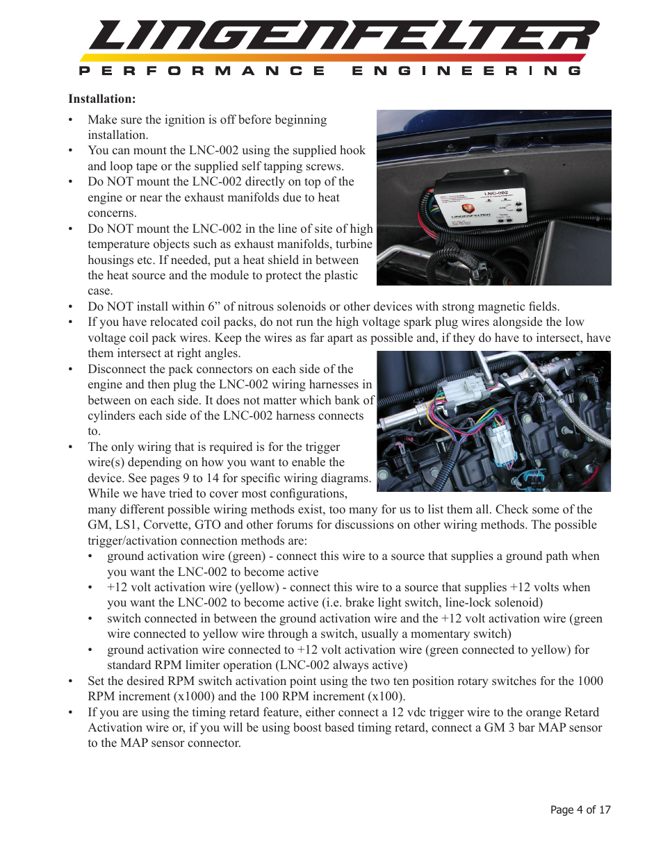Lingenfelter L460095297 Lingenfelter LNC-002 Launch Controller v2.0 User Manual | Page 5 / 18