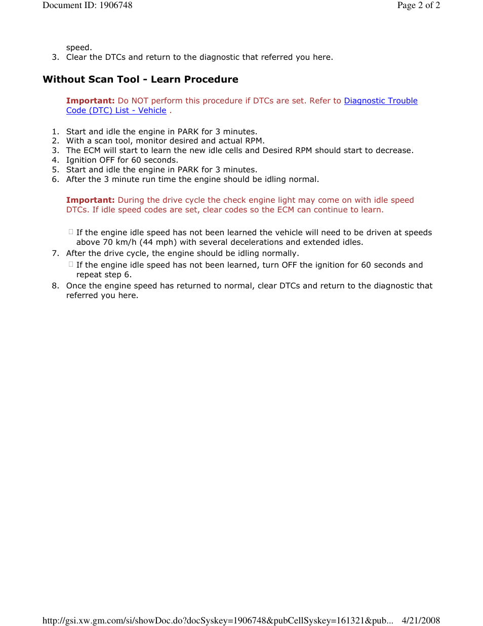 Lingenfelter C6 Corvette Throttle Learn User Manual | Page 2 / 2