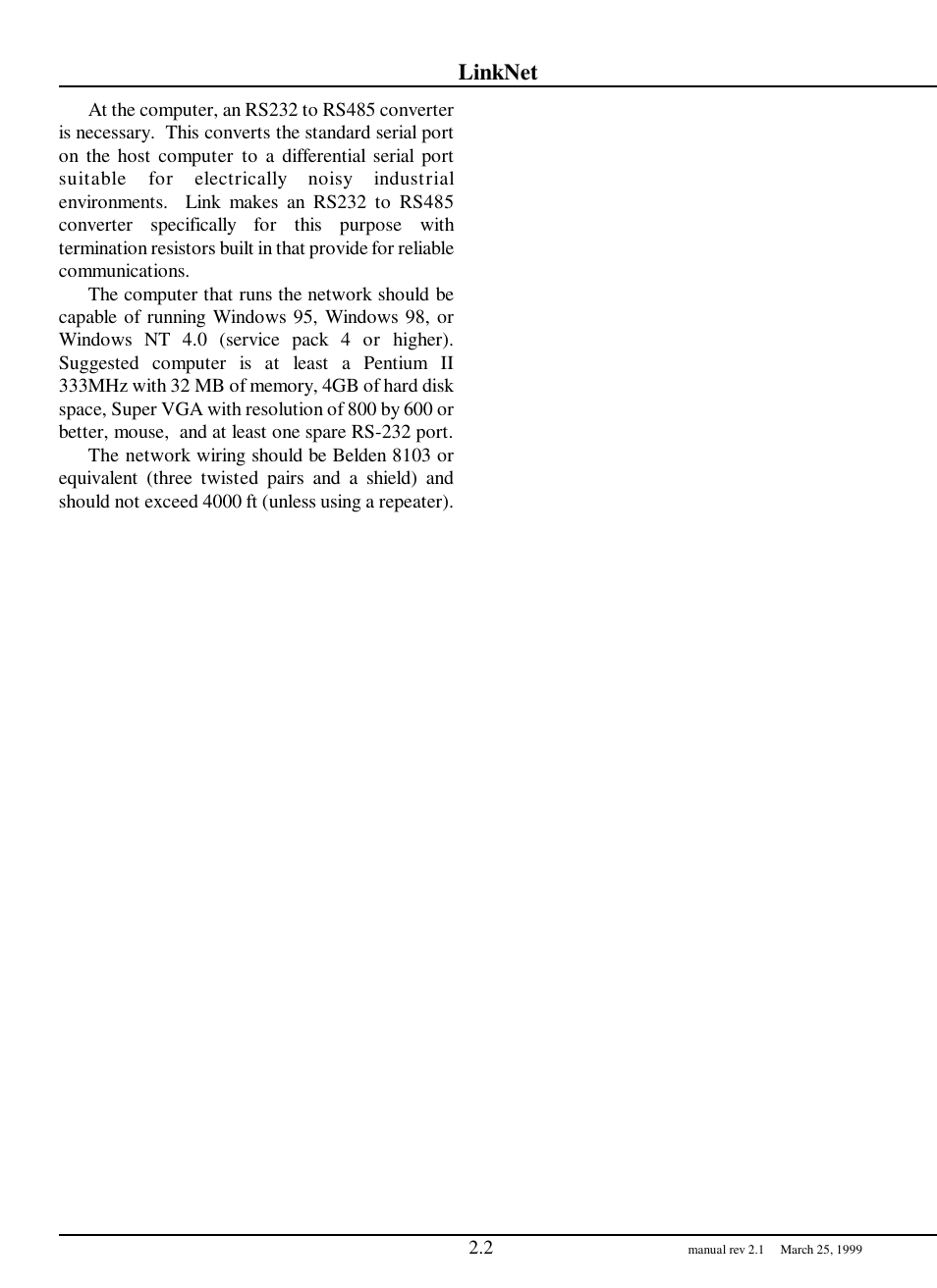 Linknet | LINK Systems LinkNet I User Manual | Page 8 / 47