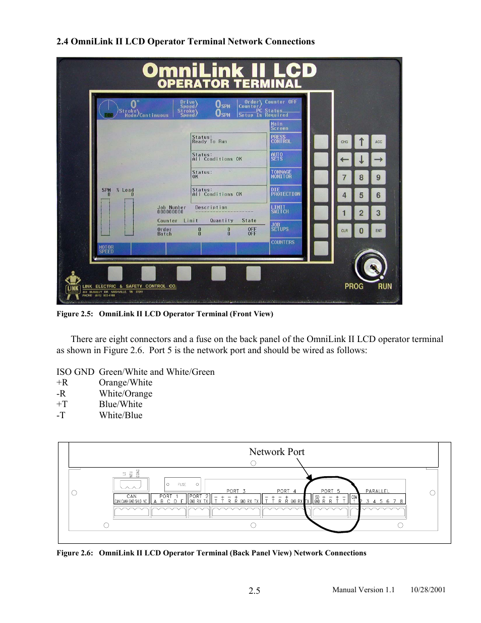 Figure 2.5, Omnilink ii lcd operator terminal (front view), Figure 2.6 | LINK Systems LinkNet II User Manual | Page 15 / 99