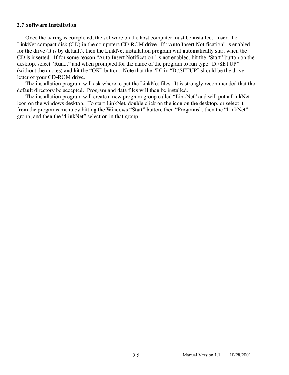 Software installation, 7 software, Installation | LINK Systems LinkNet II User Manual | Page 18 / 99