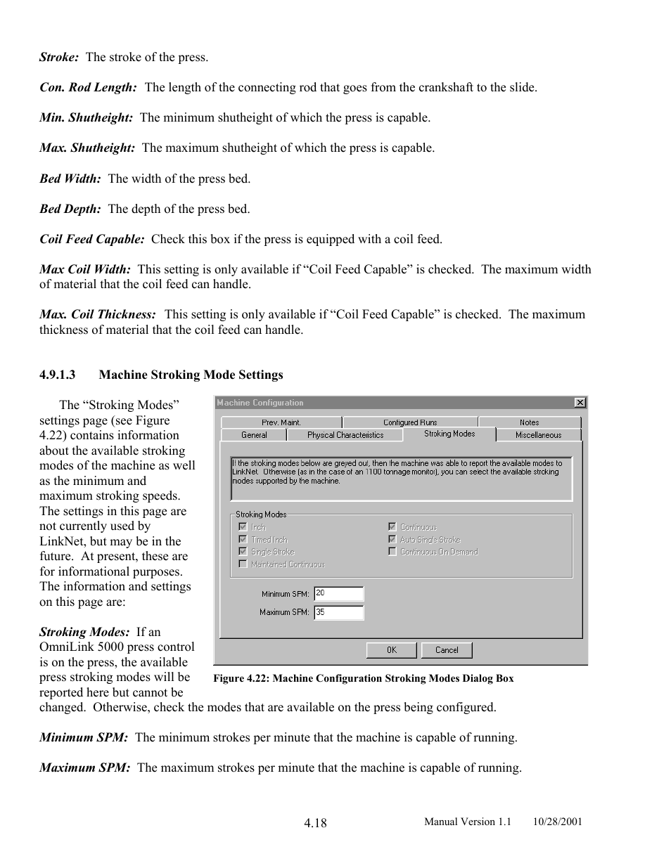 Machine stroking mode settings | LINK Systems LinkNet II User Manual | Page 40 / 99